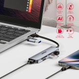 Unitek Unitek хъб HUB USB-C/USB-A 3 port uHUB P5+ - USB3.0 x 3, Card reader, Aluminium - H1320AGY01 H1320AGY01 NEW снимка №4 Unitek Unitek хъб HUB USB-C/USB-A 3 port uHUB P5+ - USB3.0 x 3, Card reader, Aluminium - H1320AGY01 H1320AGY01 NEW снимка №4