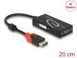DeLock DisplayPort 1.2 to VGA / HDMI / DVI Adapter 4K Passive - Black адаптери видео DisplayPort / HDMI / VGA Цена и описание.