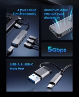Orico Orico хъб HUB USB-C/A 4 port - USB3.0 x 1, SD/TF x 2, USB2.0 x 2, USB-C x 2, Aluminium - YSA6-U3-GY YSA6-U3-GY-BP NEW снимка №4 Orico Orico хъб HUB USB-C/A 4 port - USB3.0 x 1, SD/TF x 2, USB2.0 x 2, USB-C x 2, Aluminium - YSA6-U3-GY YSA6-U3-GY-BP NEW снимка №4
