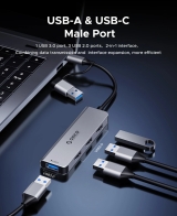 Orico Orico хъб HUB USB-C/A 4 port - USB3.0 x 1, SD/TF x 2, USB2.0 x 2, USB-C x 2, Aluminium - YSA6-U3-GY YSA6-U3-GY-BP NEW снимка №5 Orico Orico хъб HUB USB-C/A 4 port - USB3.0 x 1, SD/TF x 2, USB2.0 x 2, USB-C x 2, Aluminium - YSA6-U3-GY YSA6-U3-GY-BP NEW снимка №5