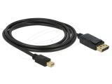 DeLock Mini DisplayPort 1.2 to DisplayPort Cable 2m - Black снимка №2 DeLock Mini DisplayPort 1.2 to DisplayPort Cable 2m - Black снимка №2