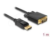  кабели: DeLock DisplayPort 1.1 to DVI-D Passive Cable 1m - Black