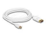 DeLock Mini DisplayPort 1.2 to DisplayPort Cable 3m - White снимка №2 DeLock Mini DisplayPort 1.2 to DisplayPort Cable 3m - White снимка №2