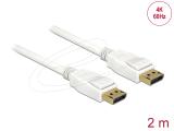 Описание и цена на DeLock DisplayPort 1.2 Male to DisplayPort Male Cable 4K 2m - White