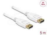 Описание и цена на DeLock DisplayPort 1.2 Male to Male Cable 4K 60 Hz 5m - White