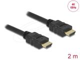 Описание и цена на DeLock High Speed HDMI-A to HDMI-A Cable 3D 4K 2m - Black