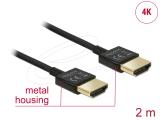 Описание и цена на DeLock High Speed HDMI-A to HDMI-A Cable 3D 4K Slim 2m - Black