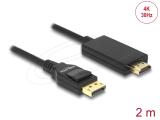 Описание и цена на DeLock DisplayPort 1.2 Male to HDMI-A Male Passive Cable 4K 30 Hz 2m - Black