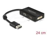 Описание и цена на DeLock DisplayPort 1.1 Male to VGA / HDMI / DVI Female Adapter Passive - Black