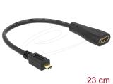 Описание и цена на DeLock High Speed Micro HDMI-D Male to HDMI-A Female with Ethernet Cable 23 cm