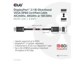 Club3D DisplayPort 2.1 VESA DP 80 Certified Cable 4K240Hz, 8K60Hz or 10K60Hz M/M 1.2m снимка №6 Club3D DisplayPort 2.1 VESA DP 80 Certified Cable 4K240Hz, 8K60Hz or 10K60Hz M/M 1.2m снимка №6