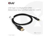 Club3D USB-C to DisplayPort DP 80 Bidirectional Vesa Certified Cable 1m снимка №2 Club3D USB-C to DisplayPort DP 80 Bidirectional Vesa Certified Cable 1m снимка №2