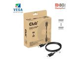 Описание и цена на Club3D DisplayPort 2.1 VESA DP 80 Certified Cable 8K240Hz 1.6m/5.25ft