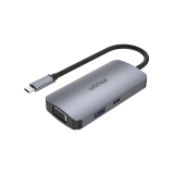 Описание и цена на Unitek Unitek докинг станция Docking Station Type-C 5-in-1 - uHUB P5 Trio D1051A - USB-C PD100W x 1, HDMI x 2, VGA, USB3.0 x 1 D1051A NEW