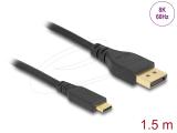 Описание и цена на DeLock Bidirectional USB-C to DisplayPort Cable (DP Alt Mode) 8K 60 Hz 1.5m - Black