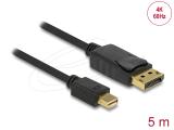 Описание и цена на DeLock Mini DisplayPort 1.2 Male to DisplayPort Male Cable 4K 60 Hz 5m - Black