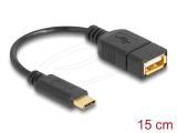 Описание и цена на DeLock USB 2.0 Type-C to USB Type-A Adapter Cable 15 cm - Black