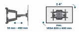 Gembird Gembird стенна стойка за телевизор TV Mount - WM-75ST-02 - 32"-75", 45.5 kg WM-75ST-02 NEW снимка №6