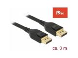 DeLock DisplayPort cable 8K 60Hz 3.00m black снимка №2 DeLock DisplayPort cable 8K 60Hz 3.00m black снимка №2
