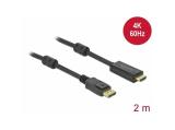 Delock DELOCK DisplayPort 1.2 > HDMI Kabel 4K 60Hz 2,0m aktiv NEW снимка №2 Delock DELOCK DisplayPort 1.2 > HDMI Kabel 4K 60Hz 2,0m aktiv NEW снимка №2