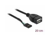 DeLock USB Cable Pinheader 4Pin -> A 0.20m снимка №2 DeLock USB Cable Pinheader 4Pin -> A 0.20m снимка №2
