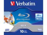 Verbatim BD-R SL 25GB 6x Printable 10 Pack Jewel Case 10pcs снимка №2