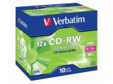 оптични устройства Verbatim CD-RW Verbatim 700MB 10 pcs Pack 12x JewelCase Scratchresist retail