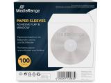 MediaRange CD Paper Sleeves 100pcs, self-adhesive with window BOX62 снимка №3