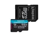 Описание и цена на Memory Card Kingston 512GB CANVAS GO! PLUS microSDXC Cl 10 UHS-I U3 V30 A2 SDCG3/512GB