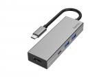 Описание и цена на USB Hub Hama    USB-C Hub, Multiport, 4 Ports, 2 x USB-A, USB-C, HDMI, Silver
