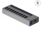 Описание и цена на USB Hub DeLock  External SuperSpeed USB Hub with 10 Ports + Switch
