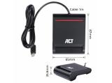 ACT External USB-C SmartCard eID Card Reader, black  снимка №3