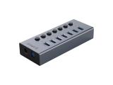 Orico USB3.0 HUB 7 port with Power Adapter, On/Off buttons, Aluminium снимка №2 Orico USB3.0 HUB 7 port with Power Adapter, On/Off buttons, Aluminium снимка №2