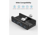 Orico хъб USB 3.0 HUB Clip Type 4 port - aux Micro-USB power input, Black снимка №3 Orico хъб USB 3.0 HUB Clip Type 4 port - aux Micro-USB power input, Black снимка №3