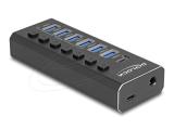 Flash ( флаш памет ) DeLock 7 Port USB Hub with 4 Ports 10 Gbps and 4 Fast Charging Ports with Switch and Illumination Флашка ( флаш памет ) DeLock 7 Port USB Hub with 4 Ports 10 Gbps and 4 Fast Charging Ports with Switch and Illumination