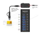 DeLock 7 Port USB Hub with 4 Ports 10 Gbps and 4 Fast Charging Ports with Switch and Illumination снимка №2 DeLock 7 Port USB Hub with 4 Ports 10 Gbps and 4 Fast Charging Ports with Switch and Illumination снимка №2