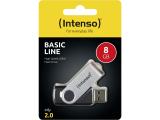 8GB Intenso Basic Line Black/Silver снимка №3 Intenso Basic Line Black/Silver 8GB снимка №3