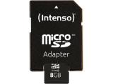 Флашка ( флаш памет ) Intenso microSDHC 8GB Class 4 + SD adapter