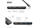 Club 3D USB-C 8in1-hub >DP1.4/HDMI2.0/USB-C/LAN 8K30Hz PD100W retail  снимка №4