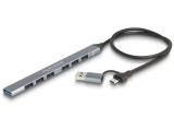 DeLock 7 Port Slim USB Hub with USB Type-C or USB Type-A  USB Hub USB-A/USB-C 3.2 Цена и описание.