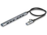 DeLock 7 Port Slim USB Hub with USB Type-C or USB Type-A  снимка №2