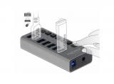 DeLock External SuperSpeed USB Hub with 7 Ports + Switch, 63669  снимка №2