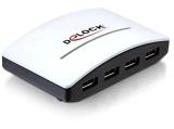 Описание и цена на USB Hub DeLock  USB-HUB 4-Port USB3.0, white, with external power supply, 61762