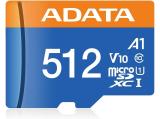 Flash ( флаш памет ) 512GB ADATA Premier microSDXC UHS-I Class10 V10 A1, AUSDX512GUICL10A1-RA1 Флашка ( флаш памет ) ADATA Premier microSDXC UHS-I Class10 V10 A1, AUSDX512GUICL10A1-RA1