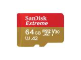 Описание и цена на Memory Card SanDisk 64GB Extreme MicroSDXC U3 V3 A2 incl. Adapter