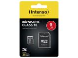 Intenso MicroSDHC 8GB Class 10 20MB/s, 3413460 8GB снимка №2