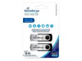 Описание и цена на USB Flash MediaRange 32GB Swivel Housing, Silver/Black, 2-Pack, MR911-2