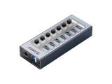 Orico USB3.0 HUB 7 port with Power Adapter, On/Off buttons, Aluminium - AT2U3-7AB-EU-GY  снимка №2