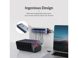 Orico USB3.0 HUB 7 port with Power Adapter, On/Off buttons, Aluminium - AT2U3-7AB-EU-GY  снимка №4
