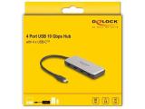 DeLock USB 10 Gbps USB Type-C Hub with 4x USB Type-C Female, 64261  снимка №4
